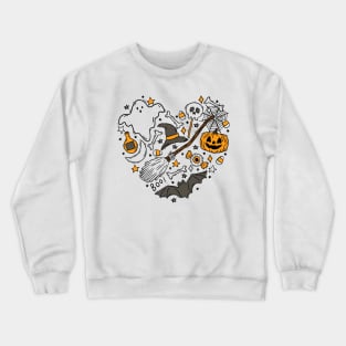 Halloween Doodles Hearth, Gift For Halloween Moms, Cute Halloween, Halloween, Pumpkin, Halloween Witch Crewneck Sweatshirt